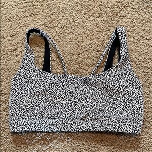 Athleta Women's Black and White Patterned Bralette medium